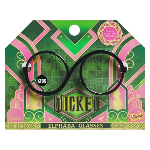 Sun-Staches Wicked Offiziell lizenzierte Elphaba-Brille, Kostüm-Brillen-Zubehör, wählen Sie Erwachsenen- oder Kindergröße (Child Elphaba) Schwarz von Sun-Staches