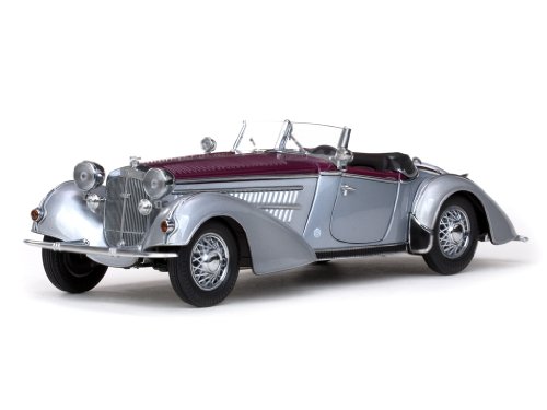 Sun Star 2402 - Sammlermodell Horch 855 Roadster 1939, Silbergrau/dunkelrot, 1:18 von Sun Star