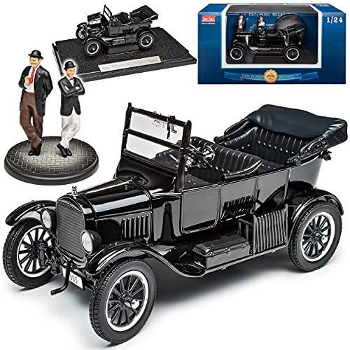 Sun Star Ford Model T Cabrio Schwarz 1925 mit Figur Laurel und Hardy 1/24 Modell Auto mit individiuellem Wunschkennzeichen von Sun Star