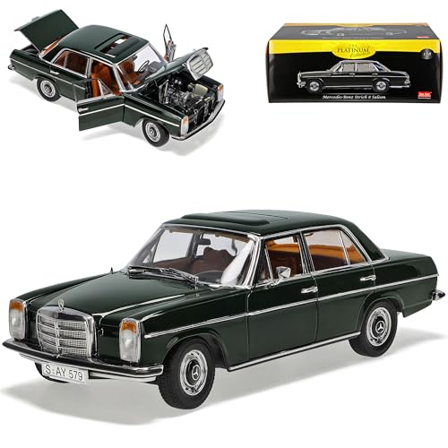 Sun Star Mercedes-Benz 220/8 Strich-Acht Limousine Dunkel Grün Schwarz W114 1967-1976 1/18 Modell Auto mit individiuellem Wunschkennzeichen von Sun Star