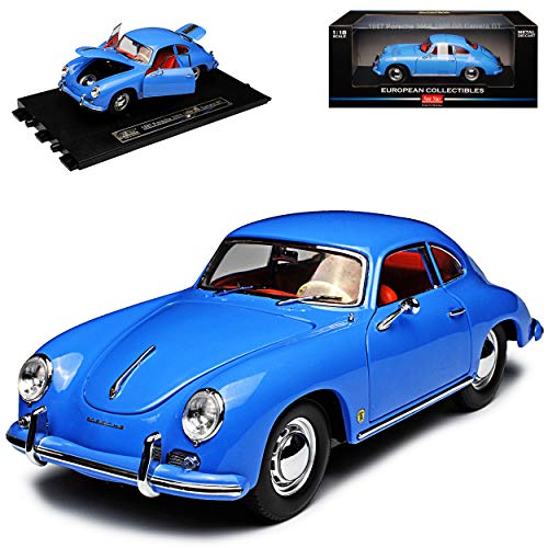 Sun Star Porsche 356A 1500 GS Carrera GT Coupe Hell Blau 1955-1959 1/18 Modell Auto mit individiuellem Wunschkennzeichen von Sun Star