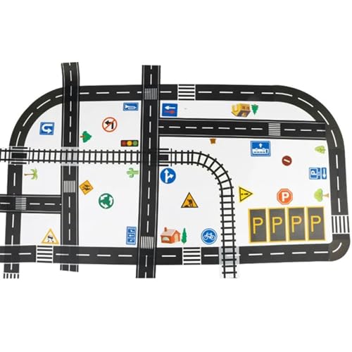 1 Set Straßenband für Spielzeugautos und -züge, Rennstreckenband, pädagogisches DIY-Autostreckenband, Entwicklung der Vorstellungskraft und des Gedächtnisses von Kindern 1 Set Straßenband für Spielzeugautos und -züge, Rennstreckenband, pädagogisches DIY-Autostreckenband, Entwicklung der Vorstellungskraft und des Gedächtnisses von Kindern von SunaOmni