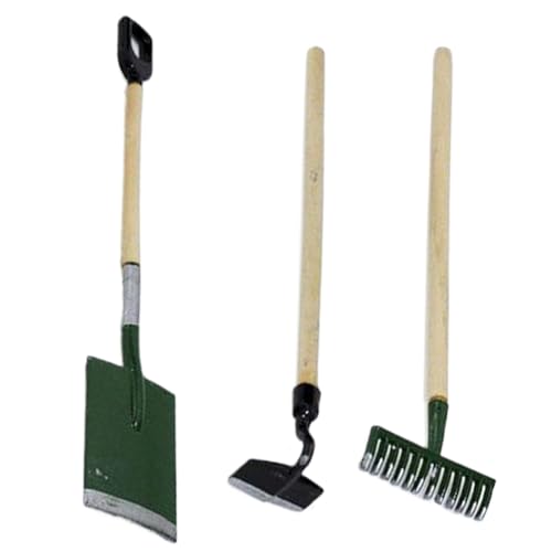 3-teiliges Miniatur-Gartenwerkzeug im Maßstab 1:12 für Puppenhäuser, Gartenwerkzeuge aus Legierung, Miniatur-Schaufel, Rechen und Hacke, Puppenhaus-Gartenzubehör, Puppenhaus-Zubehör im Maßstab 1: 3-teiliges Miniatur-Gartenwerkzeug im Maßstab 1:12 für Puppenhäuser, Gartenwerkzeuge aus Legierung, Miniatur-Schaufel, Rechen und Hacke, Puppenhaus-Gartenzubehör, Puppenhaus-Zubehör im Maßstab 1: von SunaOmni