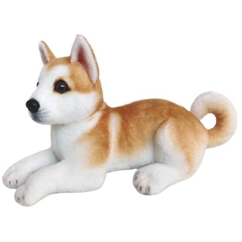 Akita-Plüschtier, realistischer Plüschwelpe mit kurzen Beinen und Schwanz, üppiges Hundeplüschtier mit Ohren, fusselfreies Baumwoll-Plüschtier für Zuhause, Büro, Party von SunaOmni