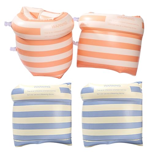 Aufblasbare Schwimmflügel, 2 Paar, blau und orange gestreifte Schwimmflügel für Kinder und Erwachsene, mit Ventil, hoher Auftrieb, kein Auslaufen, PVC-Schwimmtrainingsausrüstung für den Pool, Sch Aufblasbare Schwimmflügel, 2 Paar, blau und orange gestreifte Schwimmflügel für Kinder und Erwachsene, mit Ventil, hoher Auftrieb, kein Auslaufen, PVC-Schwimmtrainingsausrüstung für den Pool, Sch von SunaOmni