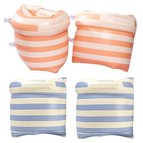 Aufblasbare Schwimmflügel, 2 Paar, blau und orange gestreifte Schwimmflügel für Kinder und Erwachsene, mit Ventil, hoher Auftrieb, kein Auslaufen, PVC-Schwimmtrainingsgerät für den Pool, Schwimmf Aufblasbare Schwimmflügel, 2 Paar, blau und orange gestreifte Schwimmflügel für Kinder und Erwachsene, mit Ventil, hoher Auftrieb, kein Auslaufen, PVC-Schwimmtrainingsgerät für den Pool, Schwimmf von SunaOmni