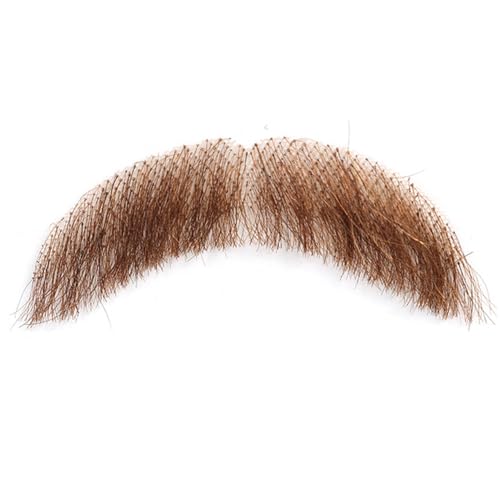 Falscher Schnurrbart aus Echthaar, realistischer Bart, 8 cm, Spatzen-Gesichtsbart, Spitzbart, unsichtbar, falsche Gesichtsbehaarung, Spitzenbart für Halloween, lustiges Cosplay-Kostüm, Bart, brau Falscher Schnurrbart aus Echthaar, realistischer Bart, 8 cm, Spatzen-Gesichtsbart, Spitzbart, unsichtbar, falsche Gesichtsbehaarung, Spitzenbart für Halloween, lustiges Cosplay-Kostüm, Bart, brau von SunaOmni