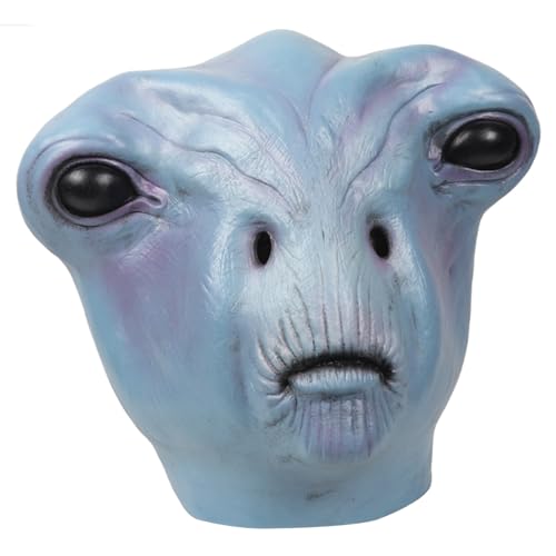 Halloween-Maske, gruselige Alien-Latexmaske, 30, 5 x 30, 8 x 25, 9 cm, realistische Vollkopfmaske, Einheitsgröße, Horrormaske für Erwachsene mit Belüftungslöchern für Halloween, Cosplay, Party, Stre Halloween-Maske, gruselige Alien-Latexmaske, 30, 5 x 30, 8 x 25, 9 cm, realistische Vollkopfmaske, Einheitsgröße, Horrormaske für Erwachsene mit Belüftungslöchern für Halloween, Cosplay, Party, Stre von SunaOmni