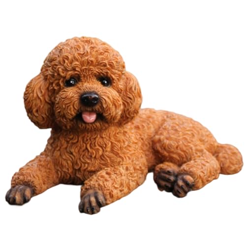 Hundestatue, 5,5 x 3,2 x 3,4 Zoll, realistische Liegehaltung, Teddy-Hundefiguren, bezaubernde und ausdrucksstarke Hundedekoration aus Kunstharz für das Armaturenbrett, Haus, Garten, braune Hundedekora Hundestatue, 5,5 x 3,2 x 3,4 Zoll, realistische Liegehaltung, Teddy-Hundefiguren, bezaubernde und ausdrucksstarke Hundedekoration aus Kunstharz für das Armaturenbrett, Haus, Garten, braune Hundedekora von SunaOmni