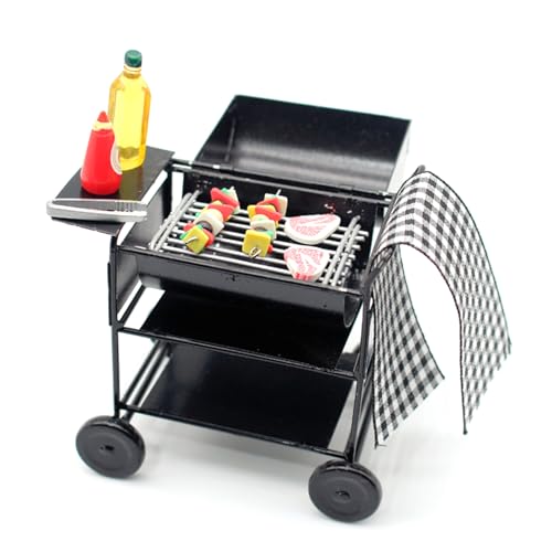 Mini-Grill für den Außenbereich, Grillherd im Maßstab 1:12, Miniatur-Küchenutensilien mit künstlichem Grillgut, Simulations-BBQ-Grill, Puppenhausmöbel zur Puppenhausdekoration, Miniatur-Küchenmöb Mini-Grill für den Außenbereich, Grillherd im Maßstab 1:12, Miniatur-Küchenutensilien mit künstlichem Grillgut, Simulations-BBQ-Grill, Puppenhausmöbel zur Puppenhausdekoration, Miniatur-Küchenmöb von SunaOmni