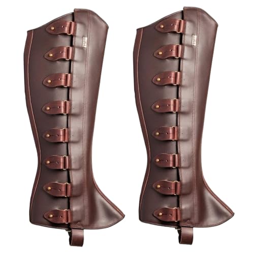 Mittelalterliche Beinpanzerung, 1 Paar, Renaissance, mittelalterliche Stiefelüberzüge, Beingamaschen aus PU-Leder mit Fixierer, verstellbar, mittelalterliches Kostüm für Party, Cosplay, Halloween Mittelalterliche Beinpanzerung, 1 Paar, Renaissance, mittelalterliche Stiefelüberzüge, Beingamaschen aus PU-Leder mit Fixierer, verstellbar, mittelalterliches Kostüm für Party, Cosplay, Halloween von SunaOmni