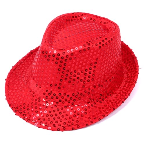 Paillettenhut, Western-Retro-Glitzer-Diskohut in Rot, Unisex-Kostümkappe für Auftritte, Partys, Tanzrequisiten, Westernhut, Pailletten-Cowboyhut, Paillettenhüte für Frauen, rote Fedora-Hüte für M Paillettenhut, Western-Retro-Glitzer-Diskohut in Rot, Unisex-Kostümkappe für Auftritte, Partys, Tanzrequisiten, Westernhut, Pailletten-Cowboyhut, Paillettenhüte für Frauen, rote Fedora-Hüte für M von SunaOmni