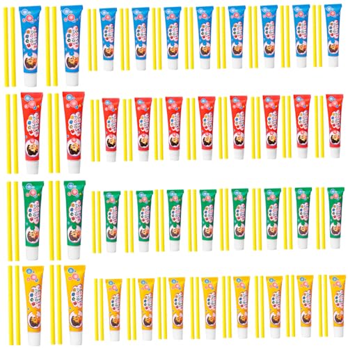 Plastikseifenblasen mit Strohhalm, 40 Sets, einfach und lustig, Plastikseifenblasen für Kinder, tragbares Seifenblasenspielzeug für Schule, Party, drinnen, draußen, Geschenke für Kinder, Seifenbl von SunaOmni