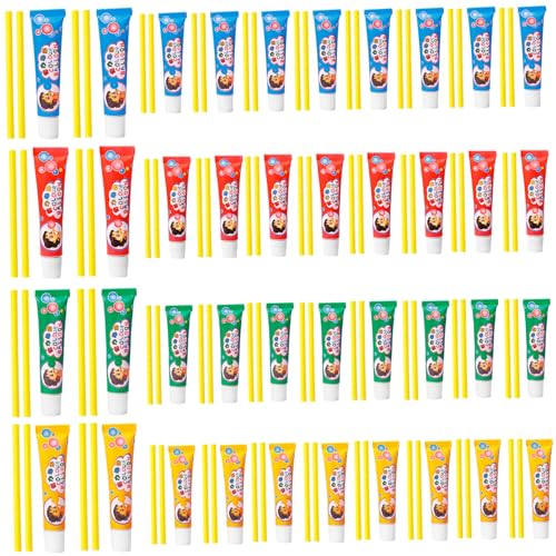 Plastikseifenblasen mit Strohhalm, 40 Sets, einfach und lustig, Plastikseifenblasen für Kinder, tragbares Seifenblasenspielzeug für Schule, Party, drinnen, draußen, Geschenke für Kinder, Seifenbl von SunaOmni