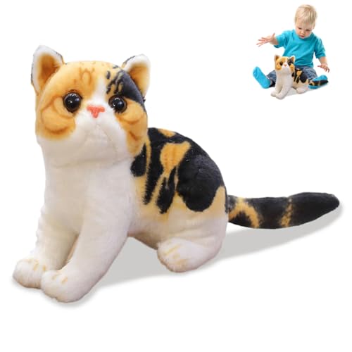 Plüschkatze, 26 cm, Simulationskatzenkissen, weicher und bequemer Katzenplüsch, lebendiges und realistisches Katzenspielzeug, süßes Stofftierkissen, Katzenpuppenmodell, Plüschtiere, Geschenke für Plüschkatze, 26 cm, Simulationskatzenkissen, weicher und bequemer Katzenplüsch, lebendiges und realistisches Katzenspielzeug, süßes Stofftierkissen, Katzenpuppenmodell, Plüschtiere, Geschenke für von SunaOmni