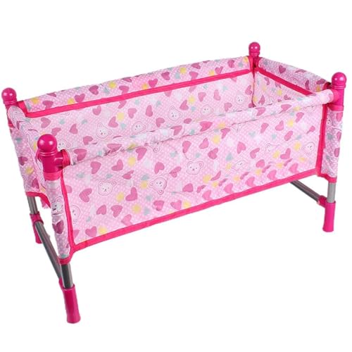 Puppenbett, einfach zu installierendes Puppenbett, Robustes aus Kunststoff und Stoff, Rollenspielspielzeug, Babypuppenzubehör, Geschenk für Mädchen ab 4 Jahren, Puppenwagen Puppenbett, einfach zu installierendes Puppenbett, Robustes aus Kunststoff und Stoff, Rollenspielspielzeug, Babypuppenzubehör, Geschenk für Mädchen ab 4 Jahren, Puppenwagen von SunaOmni