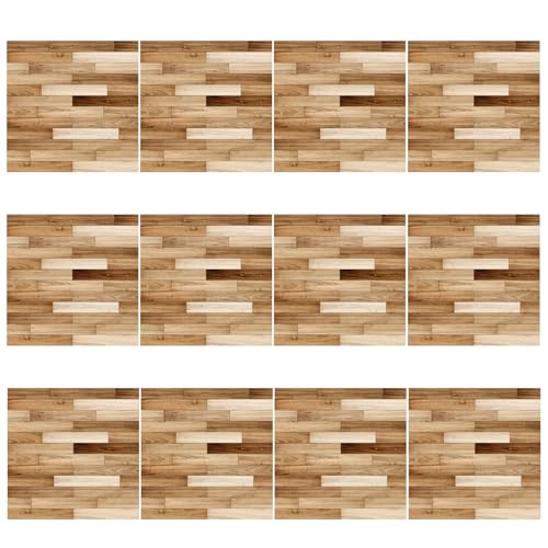 Puppenhaus-Tapete, 12 Stück, 10, 2 x 10, 2 cm, Miniatur-Puppenhaus-Bodenbelag, Simulation Holzmaserung, Tapete, abziehen und aufkleben, DIY-Zubehör für Küche, Badezimmer, Wohn Puppenhaus-Tapete, 12 Stück, 10, 2 x 10, 2 cm, Miniatur-Puppenhaus-Bodenbelag, Simulation Holzmaserung, Tapete, abziehen und aufkleben, DIY-Zubehör für Küche, Badezimmer, Wohn von SunaOmni