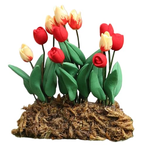 Puppenhausblumen, Maßstab 1:12, Kunstharz, realistische Tulpen, Miniaturblumen zum Basteln, künstliche winzige und ultraleichte Miniaturpflanzen zur Puppenhausdekoration, Miniaturpflanzen, Puppen Puppenhausblumen, Maßstab 1:12, Kunstharz, realistische Tulpen, Miniaturblumen zum Basteln, künstliche winzige und ultraleichte Miniaturpflanzen zur Puppenhausdekoration, Miniaturpflanzen, Puppen von SunaOmni