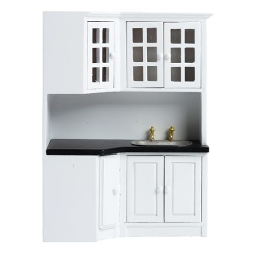 SunaOmni Puppenhausküche, Puppenhausmöbel im Maßstab 1:12, Küchenschrank-Set aus Holz, Puppenhaus-Kochset, Möbel für DIY-Szenenzubehör, Mini-Puppenhaus-Dekorationszubehör, Miniaturmöbel SunaOmni Puppenhausküche, Puppenhausmöbel im Maßstab 1:12, Küchenschrank-Set aus Holz, Puppenhaus-Kochset, Möbel für DIY-Szenenzubehör, Mini-Puppenhaus-Dekorationszubehör, Miniaturmöbel von SunaOmni