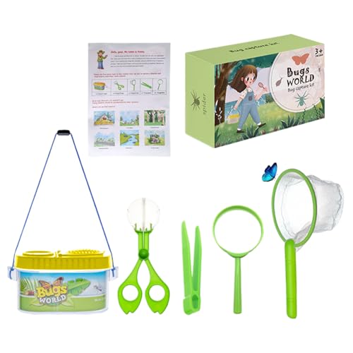 Schmetterlingsfänger-Set für Kinder, 6-teiliges Set, Schmetterlingsfang-, Critter Keeper Schmetterlingshaus-Lebensraum mit Lupe, Pinzette, Käfig, Netz und Anleitung für wissenschaftliche Erkun Schmetterlingsfänger-Set für Kinder, 6-teiliges Set, Schmetterlingsfang-, Critter Keeper Schmetterlingshaus-Lebensraum mit Lupe, Pinzette, Käfig, Netz und Anleitung für wissenschaftliche Erkun von SunaOmni