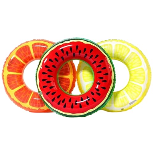 Schwimmring, 3-teilig, Orange, Zitrone und Wassermelone, aufblasbar, 73, 7 cm, PVC-Schwimmreifen für Erwachsene und Kinder, Glatte, auslaufsichere Schwimmreifen für den Sommer zum Schwimmen, Train Schwimmring, 3-teilig, Orange, Zitrone und Wassermelone, aufblasbar, 73, 7 cm, PVC-Schwimmreifen für Erwachsene und Kinder, Glatte, auslaufsichere Schwimmreifen für den Sommer zum Schwimmen, Train von SunaOmni