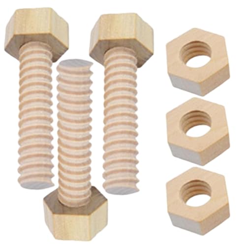 Stress-Muttern und -Schrauben, 3-teilig/Set, Holzspielzeug für Ergotherapie, Lernen, Bildung, DIY-Schraubenspielzeug für Kleinkinder von 1–3 Jahren, Kinder, Babys, Vorschulkinder, Stress-Mutter von SunaOmni