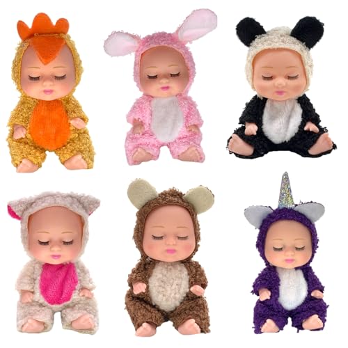 Stück Mini-Babypuppen, 5 Zoll, realistische Babypuppe, geschlossene Augen, kleine Babypuppe, bewegliche Gelenke, Mini-Puppe, süßes Geburtstagsgeschenk-Set für Kleinkinder, Jungen, Mädchen, Dämone Stück Mini-Babypuppen, 5 Zoll, realistische Babypuppe, geschlossene Augen, kleine Babypuppe, bewegliche Gelenke, Mini-Puppe, süßes Geburtstagsgeschenk-Set für Kleinkinder, Jungen, Mädchen, Dämone von SunaOmni