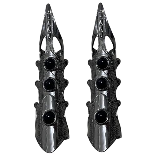 SunaOmni 2-teiliger Panzerring, 1, 2 x 4, 5 Zoll, Metall-Vollfingerring, Fingerpanzerung mit Punkrock-Totenkopf-Motiv und Harz-Edelstein als Halloween-Party-Geschenk, Fingerpanzerung, Vollfingerring SunaOmni 2-teiliger Panzerring, 1, 2 x 4, 5 Zoll, Metall-Vollfingerring, Fingerpanzerung mit Punkrock-Totenkopf-Motiv und Harz-Edelstein als Halloween-Party-Geschenk, Fingerpanzerung, Vollfingerring von SunaOmni