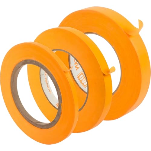 SunaOmni 3 Stück Gitarren-Bundwickel 1/2", 1/4" und 3/4" Ersatz-Bundwickel aus orangefarbenem Papier, schützende für Bass, E-/Akustikgitarren-, Bassgitarren-Zubehör von SunaOmni