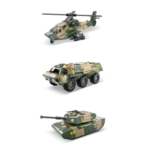 SunaOmni 3-teiliges Druckgussfahrzeug, Armeefahrzeugmodelle aus Legierung, Autospielzeug mit Panzer-Kampfhubschrauber-Spielset für Kinder und Kleinkinder SunaOmni 3-teiliges Druckgussfahrzeug, Armeefahrzeugmodelle aus Legierung, Autospielzeug mit Panzer-Kampfhubschrauber-Spielset für Kinder und Kleinkinder von SunaOmni