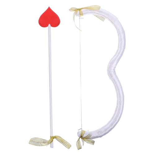SunaOmni Amor-Pfeil- und Bogen-Set, 45, 7 cm, Herzform, süßer Amorbogen zum Valentinstag, Amor-Kostüm für Cosplay, Weihnachtsfotografie, weißes -Kostüm, Amorbogen SunaOmni Amor-Pfeil- und Bogen-Set, 45, 7 cm, Herzform, süßer Amorbogen zum Valentinstag, Amor-Kostüm für Cosplay, Weihnachtsfotografie, weißes -Kostüm, Amorbogen von SunaOmni