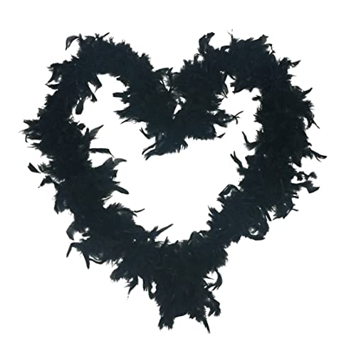 SunaOmni Federschal, Tanzaufführung, Hochzeitsschleier, Federschal, Qualität, Schwarze Federboa, Flapper, Junggesellinnenabschied, Burlesque-Tanzparty, Showkostüm, Federband, Truthahnfederboa von SunaOmni