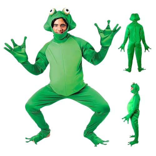 SunaOmni Halloween Kostüme Cosplay Froschkostüm Polyester Frosch Onesie Unisex Tierkostüm Einteiliger Cosplay Dress Up Froschanzug für Erwachsene, Frauen und Männer Frosch Onesie Froschkostüm SunaOmni Halloween Kostüme Cosplay Froschkostüm Polyester Frosch Onesie Unisex Tierkostüm Einteiliger Cosplay Dress Up Froschanzug für Erwachsene, Frauen und Männer Frosch Onesie Froschkostüm von SunaOmni