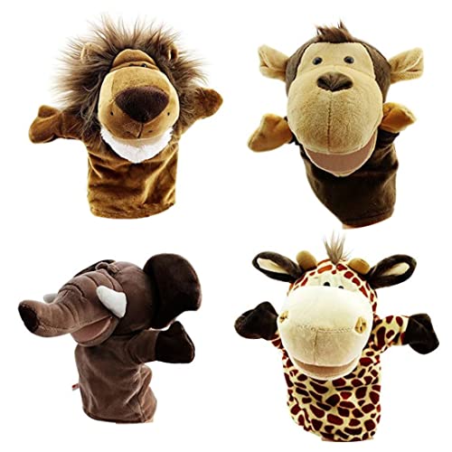 SunaOmni Handpuppen-Set, Plüsch, Elefant, Giraffe, Löwe, AFFE, Fingerpuppen, Puppenspielzeug für Kinder, 4-teiliges Tier-Handpuppen-Plüsch-Rollenspiel- SunaOmni Handpuppen-Set, Plüsch, Elefant, Giraffe, Löwe, AFFE, Fingerpuppen, Puppenspielzeug für Kinder, 4-teiliges Tier-Handpuppen-Plüsch-Rollenspiel- von SunaOmni