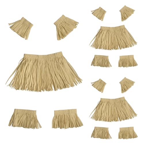 SunaOmni Hawaii-Outfit für Mädchen, 3 Sets, elastisches Hawaii-Girlanden-Set mit Halskette, Armbändern, Beinbändern für Kinder und Erwachsene, Sommerparty, Strand, Blattrock, Grasrock, Girlande SunaOmni Hawaii-Outfit für Mädchen, 3 Sets, elastisches Hawaii-Girlanden-Set mit Halskette, Armbändern, Beinbändern für Kinder und Erwachsene, Sommerparty, Strand, Blattrock, Grasrock, Girlande von SunaOmni