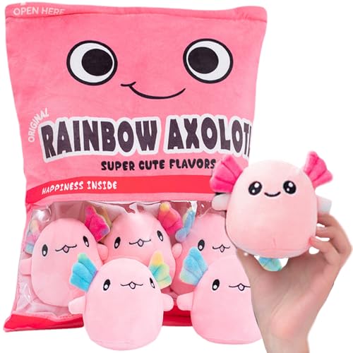 SunaOmni Kawaii-Kissen, weiches, bequemes Snack-Beutel-Axolotl-Plüschtier, abnehmbare Kawaii-Plüschtiere mit Reißverschluss, Axolotl-Stofftier für Kinder, Mädchen, Geburtstagsgeschenk, Stil 2, Kiss SunaOmni Kawaii-Kissen, weiches, bequemes Snack-Beutel-Axolotl-Plüschtier, abnehmbare Kawaii-Plüschtiere mit Reißverschluss, Axolotl-Stofftier für Kinder, Mädchen, Geburtstagsgeschenk, Stil 2, Kiss von SunaOmni