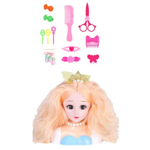 SunaOmni Kinder-Haarstyling-Kopf-Puppe, Mädchen, Friseur-Styling, Make-up, Puppenkopf-Zubehör, 12-teilig, Puppenkopf zum Haarestyling, Styling-Zubehör, Kopf-Puppe für Mädchen SunaOmni Kinder-Haarstyling-Kopf-Puppe, Mädchen, Friseur-Styling, Make-up, Puppenkopf-Zubehör, 12-teilig, Puppenkopf zum Haarestyling, Styling-Zubehör, Kopf-Puppe für Mädchen von SunaOmni