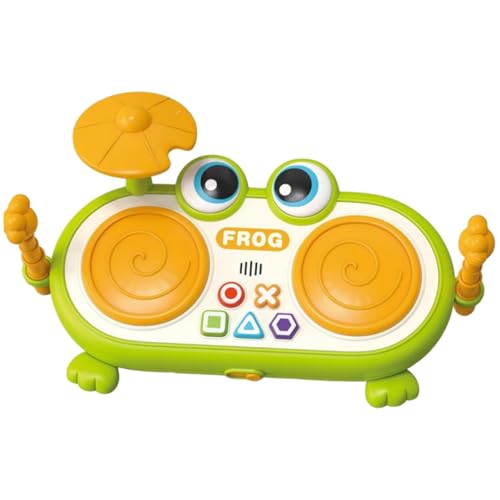SunaOmni Musikinstrumente für Kinder, Baby-Musikspielzeug in Froschform mit Licht, Eraly Educational Toddler Drum Set, Batteriebetriebenes Baby-Schlagzeug, Schlagzeug, Kinder-, Kleinkind-Sc SunaOmni Musikinstrumente für Kinder, Baby-Musikspielzeug in Froschform mit Licht, Eraly Educational Toddler Drum Set, Batteriebetriebenes Baby-Schlagzeug, Schlagzeug, Kinder-, Kleinkind-Sc von SunaOmni