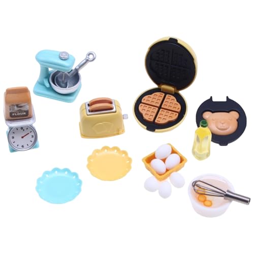 SunaOmni Puppenhaus-Küchenset, 10-teiliges Set aus Kunststoff, Puppenhaus-Küchenzubehör, inklusive Waffeleisen, Toaster, Waagenständer, Mixer, Puppenhausmöbel im Maßstab 1:12 für -Dekoration, Ki SunaOmni Puppenhaus-Küchenset, 10-teiliges Set aus Kunststoff, Puppenhaus-Küchenzubehör, inklusive Waffeleisen, Toaster, Waagenständer, Mixer, Puppenhausmöbel im Maßstab 1:12 für -Dekoration, Ki von SunaOmni