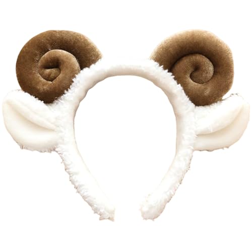 Tier-Stirnbänder, Plüsch-Stirnband mit Ziegenhörnern, rutschfestes Haarband mit Tierohren, elastisches Ziegenkostüm für Valentinstag, Cosplay-Stirnbänder für Frauen, Ziegenhörner, Ziegenkostüm, Z Tier-Stirnbänder, Plüsch-Stirnband mit Ziegenhörnern, rutschfestes Haarband mit Tierohren, elastisches Ziegenkostüm für Valentinstag, Cosplay-Stirnbänder für Frauen, Ziegenhörner, Ziegenkostüm, Z von SunaOmni