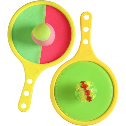 Toss and Catch Ball Set Hand Eye & Balance Training Toss and Catch -Spiel umfasst 2 Schläger, 1 Soft & 1 Saugball Interactive Developmental Outdoor -Spielzeug für Strand, Hof von SunaOmni