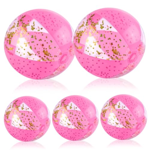 Wasserball, 2 riesige Wasserbälle und 3 kleine aufblasbare Wasserbälle, 16 cm und 38 cm Durchmesser. Glitzernder Wasserball, Konfetti, Funkelnde Poolbälle, Spielzeug für Kinder, Poolparty-Geschen von SunaOmni