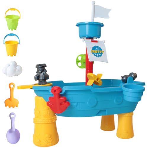 Wassertisch für Kleinkinder, 17-teilig/Set, Piratenschiff-Wassertisch für Kinder, Wasserspieltisch für draußen und Zubehör, Wasser- und Sandtisch, sensorisches Spielzeug für Jungen Mädchen im Wassertisch für Kleinkinder, 17-teilig/Set, Piratenschiff-Wassertisch für Kinder, Wasserspieltisch für draußen und Zubehör, Wasser- und Sandtisch, sensorisches Spielzeug für Jungen Mädchen im von SunaOmni