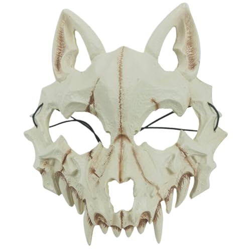 Wolfsschädelmaske, 3D-PU-Schaum, weiche Wolfsmaske im japanischen Stil, realistische Halloween-Maske, gruselige Tiermaske für Erwachsene und Kinder, Cosplay-Maske für Halloween, Karneval und Kost Wolfsschädelmaske, 3D-PU-Schaum, weiche Wolfsmaske im japanischen Stil, realistische Halloween-Maske, gruselige Tiermaske für Erwachsene und Kinder, Cosplay-Maske für Halloween, Karneval und Kost von SunaOmni