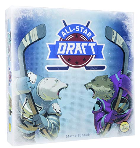 Suncoregames 211202 - All-Star Draft (Deutsch/Englisch), Familienspiel, Kartenspiel, für 2-6 Spieler, ab 10 Jahren, Spieldauer 45 Minuten, Draft, Set Collection, Sport, Eishockey, Turnier, Tiere von Suncoregames