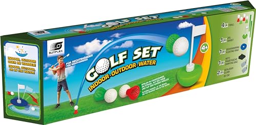 Sunflex® Golf Set für Kinder | Indoor & Outdoor Golfspielzeug |Kindergolf Spielset | Golfschläger + T-Bälle + Ziel | Anfänger Set für Zwei Spieler | Kids ab 4 Jahren von Sunflex
