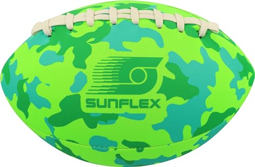 Sunflex® Neopren American Football Camo Green | sehr griffig | Wurfei ideal Werfen und Fangen | Ball weich und leicht für Strand und Garten| extrem robust und für Jede Altersgruppe von Sunflex