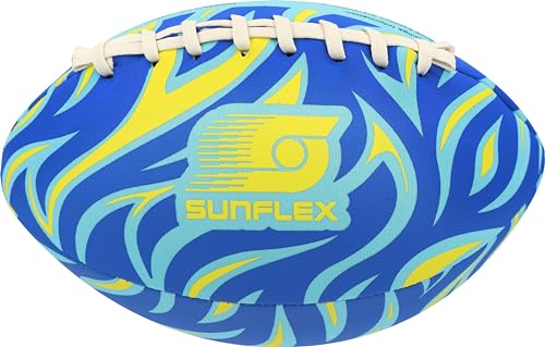 Sunflex® Neopren American Football Flames Bluefire | sehr griffig | Wurfei ideal Werfen und Fangen | Ball weich und leicht für Strand und Garten| extrem robust und für Jede Altersgruppe von Sunflex