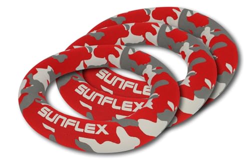 Sunflex® Tauchringe Camo red 3er Set | Tauchspielzeug für Pool und Schwimmbad | Stehen senkrecht im Wasser | sehr weich | extrem robust und für Jede Altersgruppe von Sunflex
