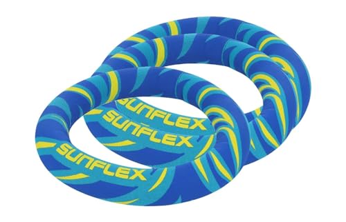 Sunflex® Tauchringe Flames Bluefire 3er Set | Tauchspielzeug für Pool und Schwimmbad | Stehen senkrecht im Wasser | sehr weich | extrem robust und für Jede Altersgruppe von Sunflex